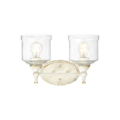 Ensemble de meuble-lavabo 2 lumières avec abat-jour en verre martelé Corder