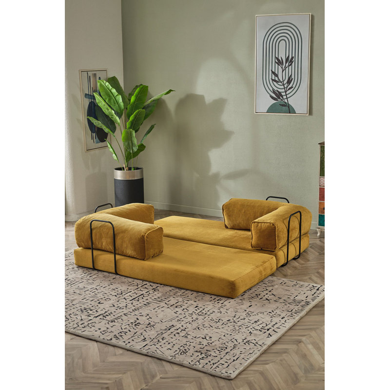 2-Seat Sofa-Bed, Mustard