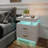LED Nightstand with Motion Sensor Light, Modern Bedside Table with LED Strip 3-Color Dimmable Lighting, High Gloss White 2-Drawer Bedroom Furniture, Compact Side Table for Small Spaces