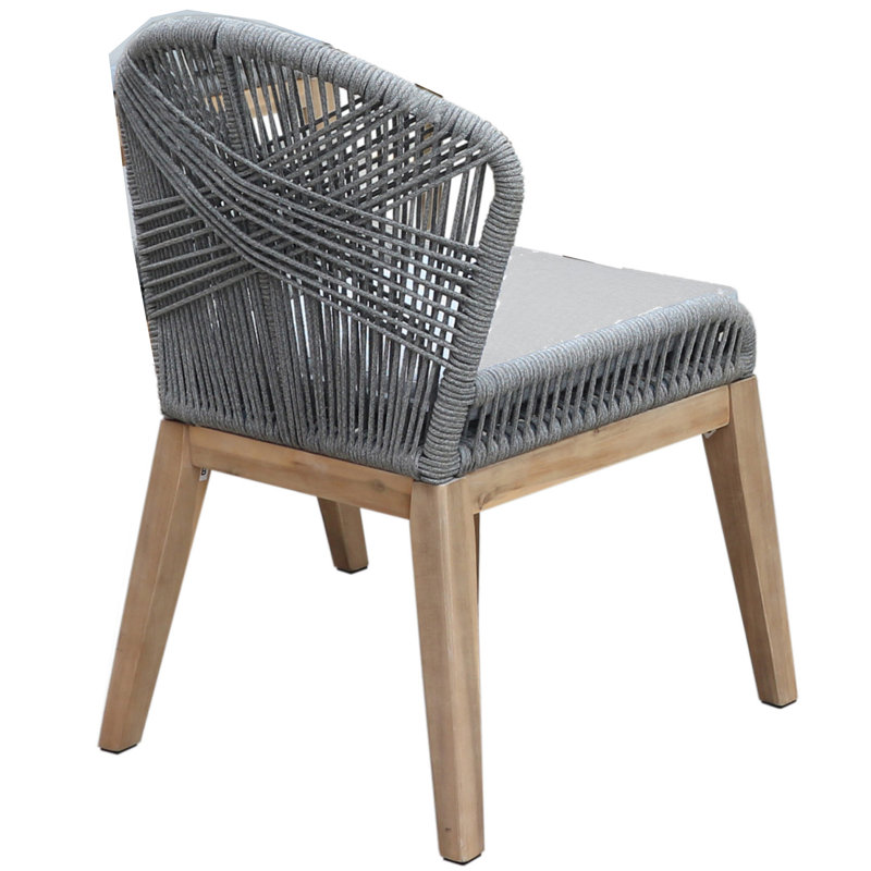 Ensemble de salle à manger rectangulaire pour 6 personnes 35 "avec coussins Bowery, gris