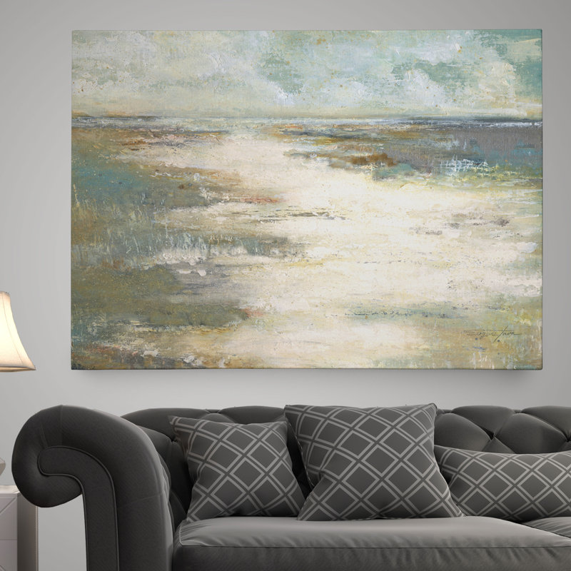 « misty coast », reproduction d’art sur toile tendue, H 30 po x l 40 po x p 1,5 po