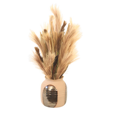 Herbe de Pampa dans un pot deux tons brun clair
