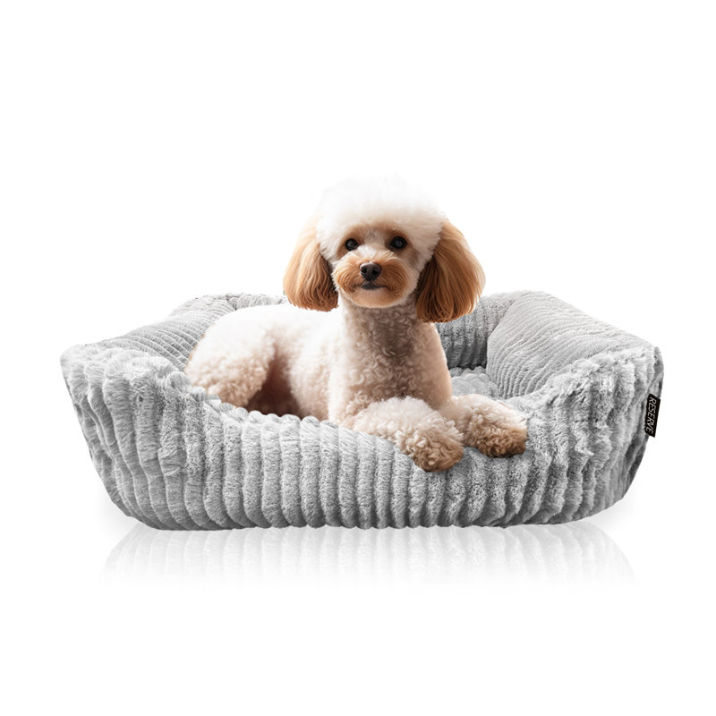 Lit pour chien Tucker Murphy Pet ™ en jacquard Cuddler, ultra doux et élégant pour chiens et chats, Gris