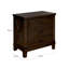 Armoire de chevet 3 tiroirs en bois massif rustique avec finition noyer foncé