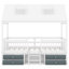 Structure de lit double en bois pleine grandeur, blanc-816194054