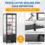 Commercial Refrigerator Display Case 3.5 Cu.Ft, Refrigerated Display Fridge For Pastry Cake Restaurant, Adjustable Shelves