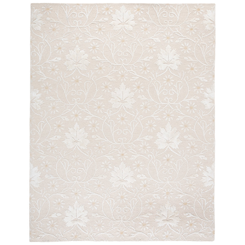 Glamour 610 touffeté à la main 45% laine; 45% viscose; Tapis floral 10% coton, Rectangulaire 8 pi x 10 pi