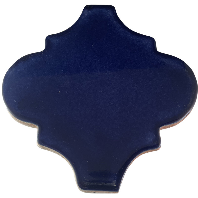 4" x 4" 9pcs TalaMex Lantern Mexican Arabesque Clay Tile Handmade Talavera Backsplash, Cobalt Blue