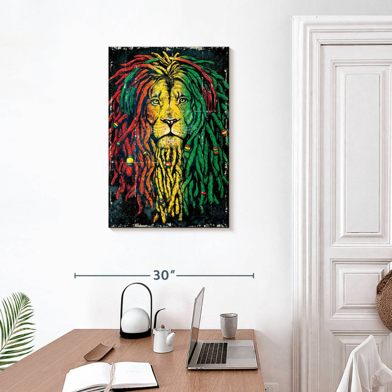 Brampt Reggae Colorful Lion, 30" H x 20" W