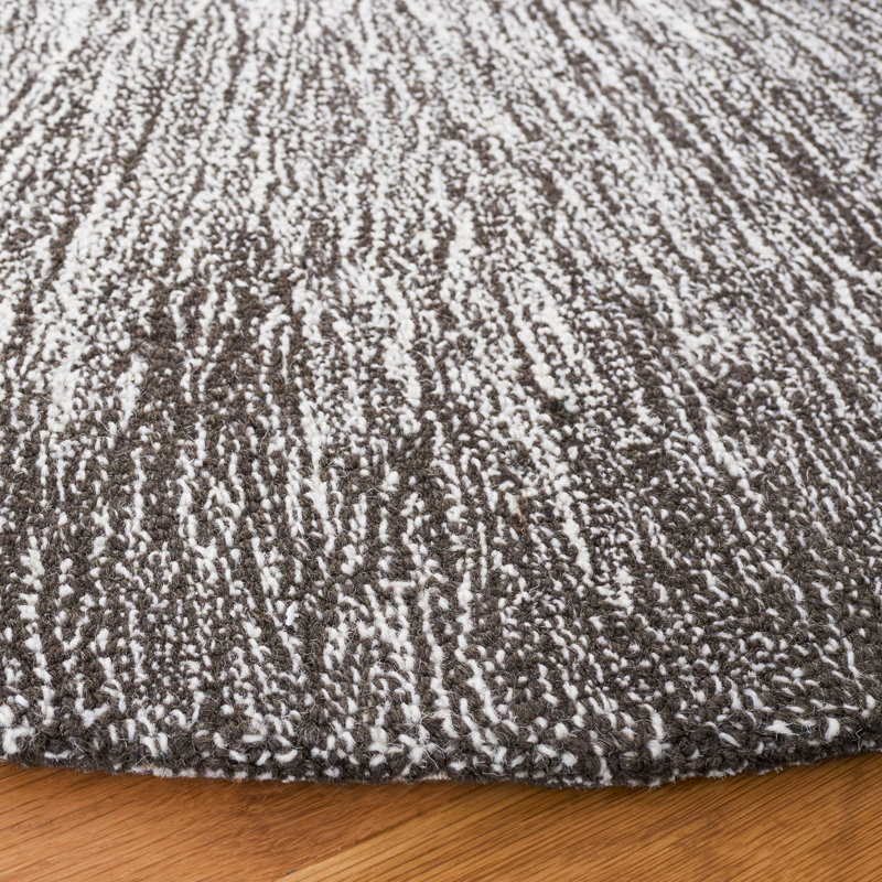 Charcoal and Grey Hand Tufted Wool 8' x 10' Rug