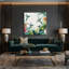 Colibri hawaïen, art mural beige sur toile-306182797