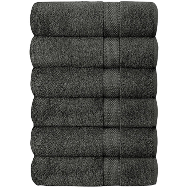 Serviettes de bain 100% coton Hotel & Spa (ensemble de 6), Noir, noir, noir, noir