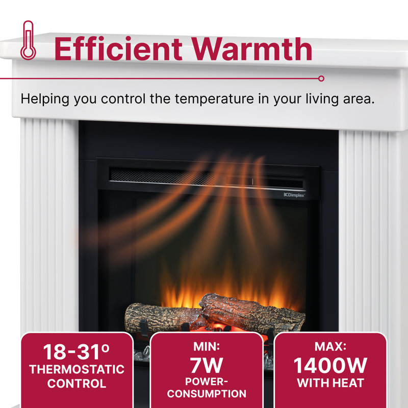 Dimplex Portland Optiflame Fully Assembled Suite, 98cm H x 108cm W x 30cm D