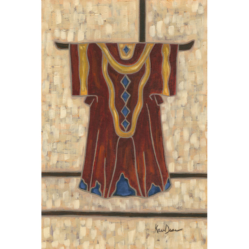 " Primary Kimono III " by Karen Deans, 12" H x 8" W  