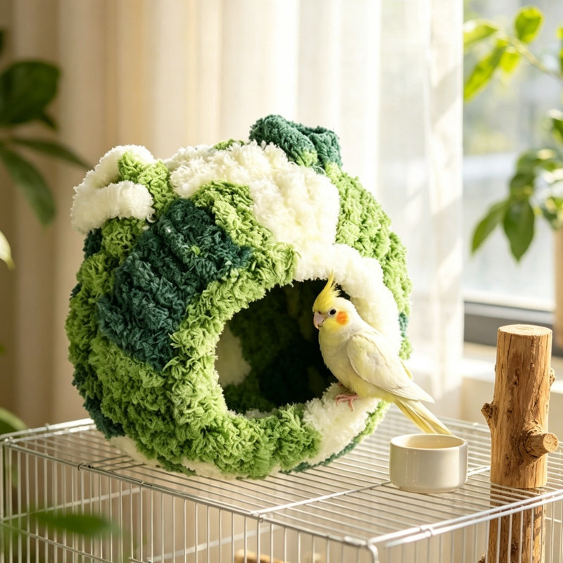 Nid d'oiseau rond Green Forest Fluffy