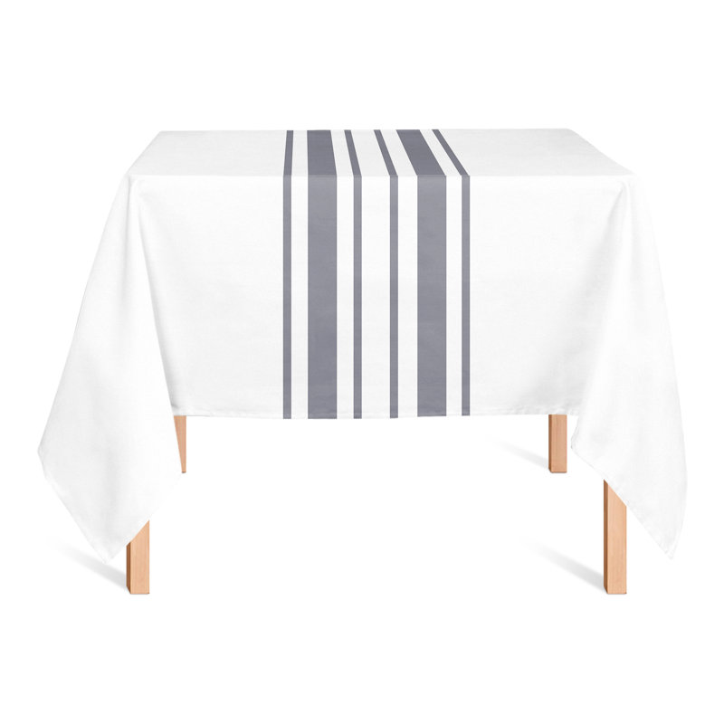 Mcbeth Striped Square Tablecloth, Dark Gray