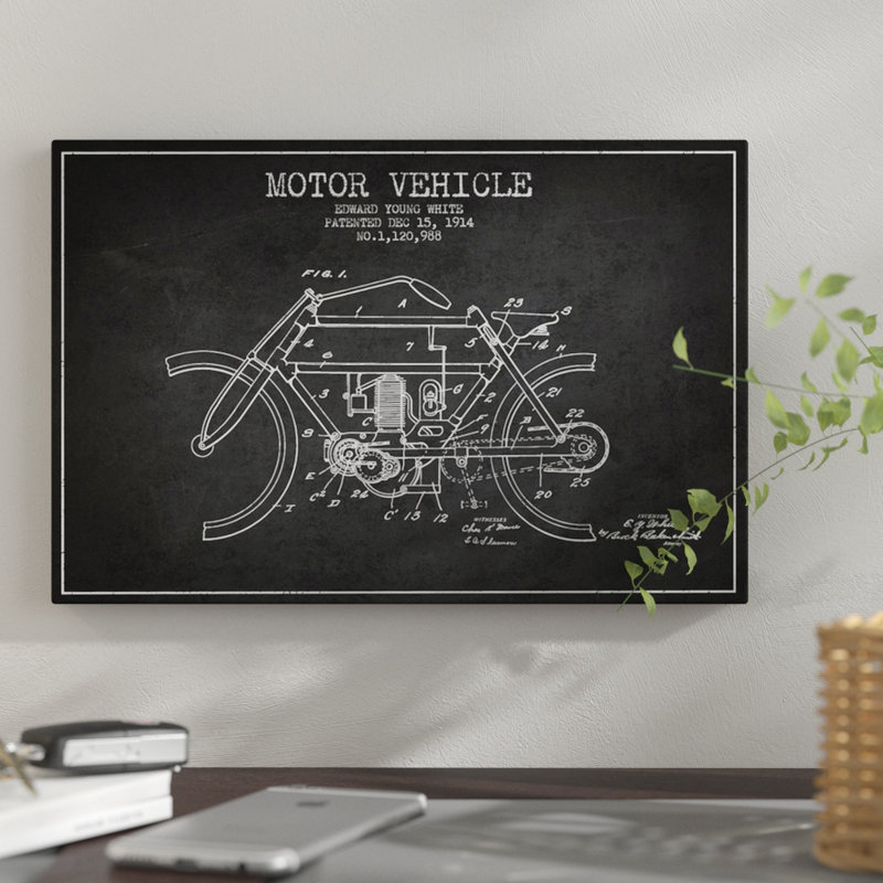 Impression sur toile gris anthracite «Edward Y., H 18 po x l 26 po x P 1,5 po, Pas de tapis, Toile tendue