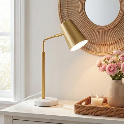 Vazquez 20" Brass Desk Lamp