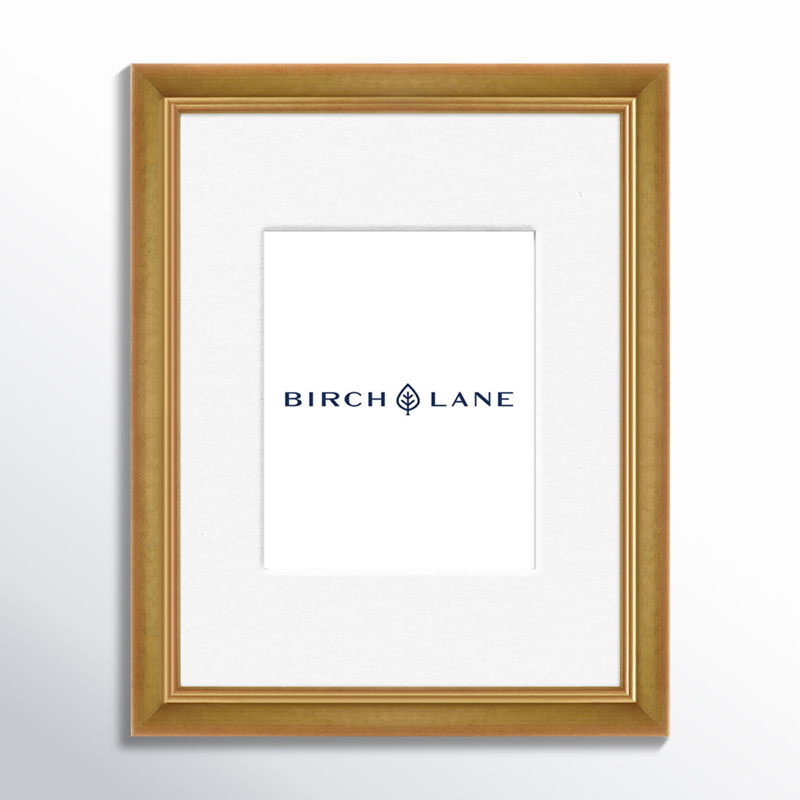 Wood Picture Frame with Mat, 8" x 10", Gold