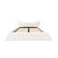 Elegant Cream King Platform Bed With Extra Cushioned Velvet Headboard Special & Wood Support
