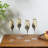 Set of 4 Stemmed Champagne Flutes Glassware with Balck Pearls