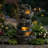 6-Tier Outdoor Cascading Stone Water Fountain with 3 LED Lights, Freestanding Led Fountain Decor for Garden, Patio, Yard & Deck, Natural Rock Appearance