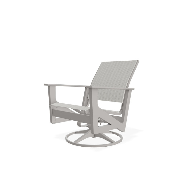 Wexler Outdoor Swivel Lounge Chair, Harbor, Warm Gray