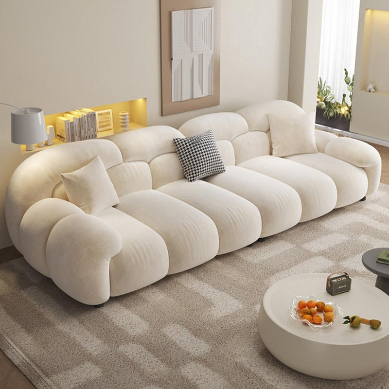 Coussin modulaire beige en polyester, Beige, H 31,89 po x l 110,24 po x P 38,19 po
