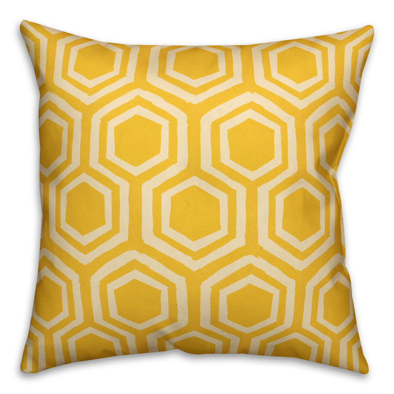 Geometric Reversible Throw Pillow, Yellow