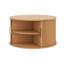Ensemble de meuble télé en bois et table basse avec portes coulissantes cannelées, console média avec poignées dorées-120133612