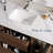 48" Wall-Mounted Bathroom Vanity with Undermount Bathroom Ceramic Sink, Brown Wood Texture with Sintered Stone Table top