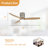 AuraVista 52" Modern 3-Blade Ceiling Fan with Light Kit & Remote Control – Flush Mount for Sleek, Space-Saving Design-123818170-123818173