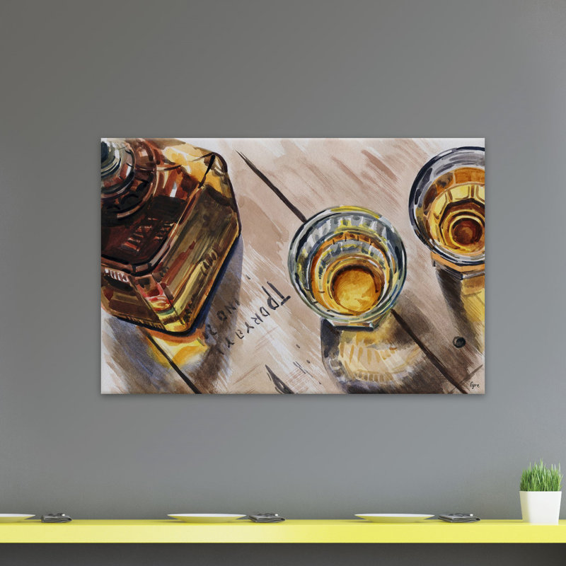 «apéro’watercolor, reproduction d’art sur toile tendue, H 12 po x l 18 po x P 1,5 po