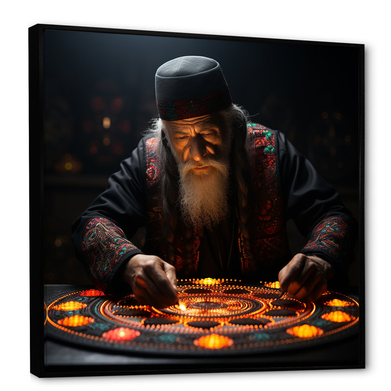 «Judaism Kippah Traditions» sur toile, Cadre flottant noir, H 30 po x l 30 po x P 1 po