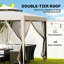 Outsunny 3 x 3 m Gazebo with Netting, Double Tier Roof-123176881