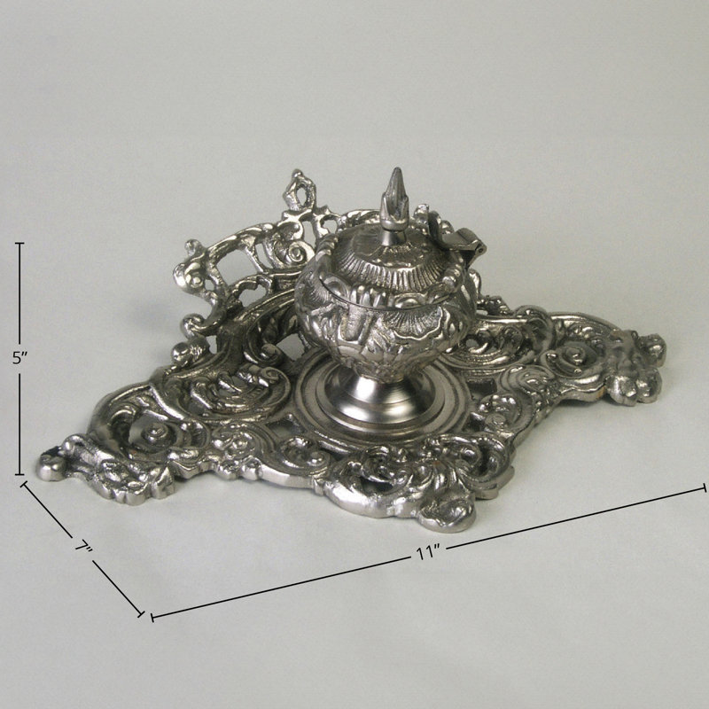 Inkwell simple décoratif, argent