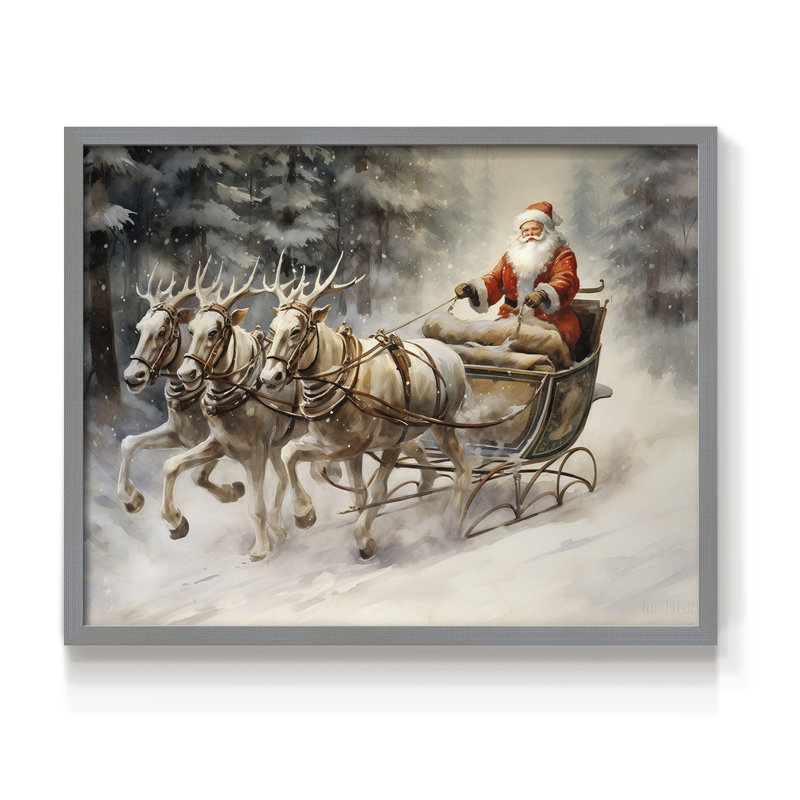 «Chirstmas Art» - CECLXII - Reproduction encadrée - Restickable, Gris, H 11 po x l 14 po