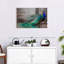 Élégant paon bleu sur toile-2048854472