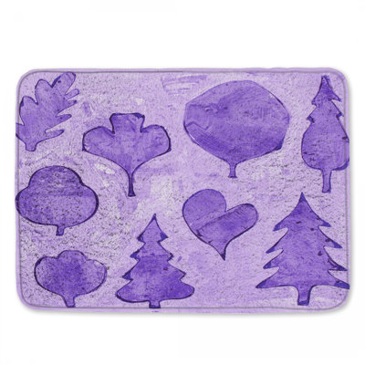 Tapis de bain mauve en forme d'arbre
