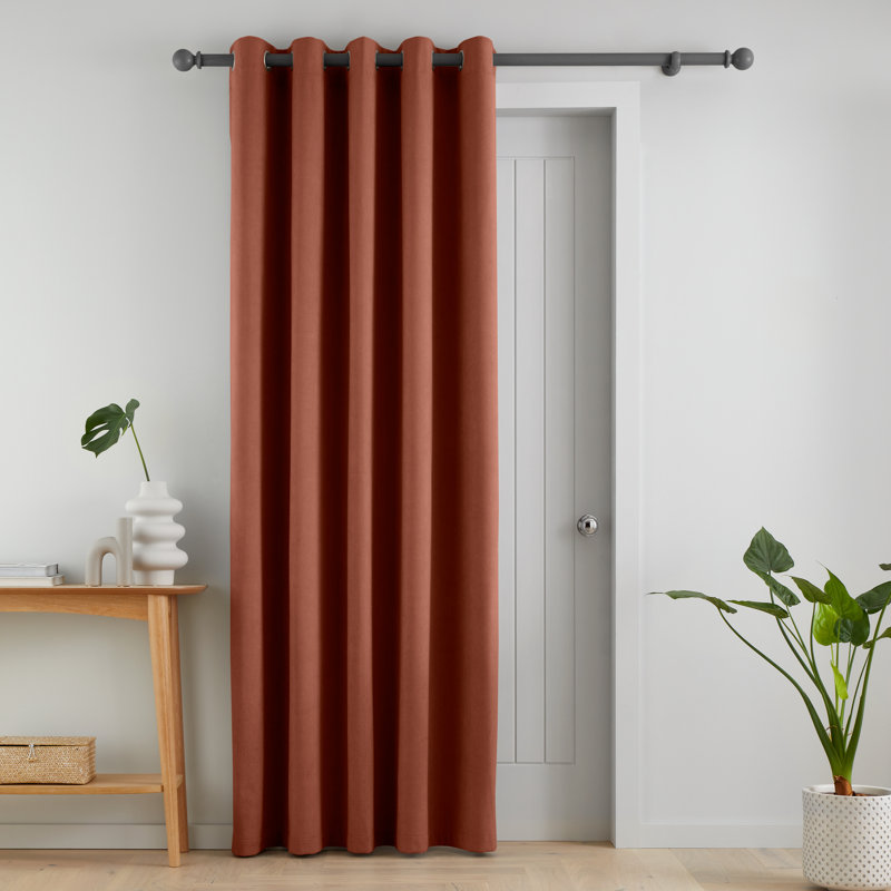 Wilson Blackout Thermal Eyelet Door Panel, 66cm W x 213cm L, Orange