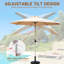 Parasol d'extérieur 9 pi - résistance, imperméabilité, construction, pour le jardin, la terrasse, la cour, la protection beige de la piscine, le mât et les nervures,