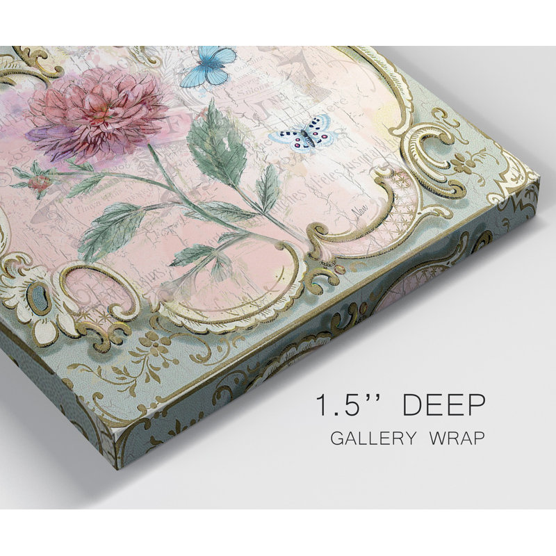 «Classical Flower I», ensemble de 2 reproductions d'art sur toile tendue, H 16 po x l 32 po x P 1 po