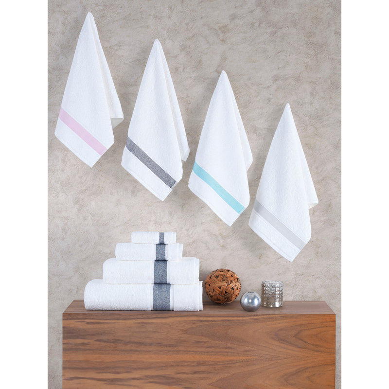 Oversized Anthracite Turkish Cotton Bath Sheet with Herringbone Trim