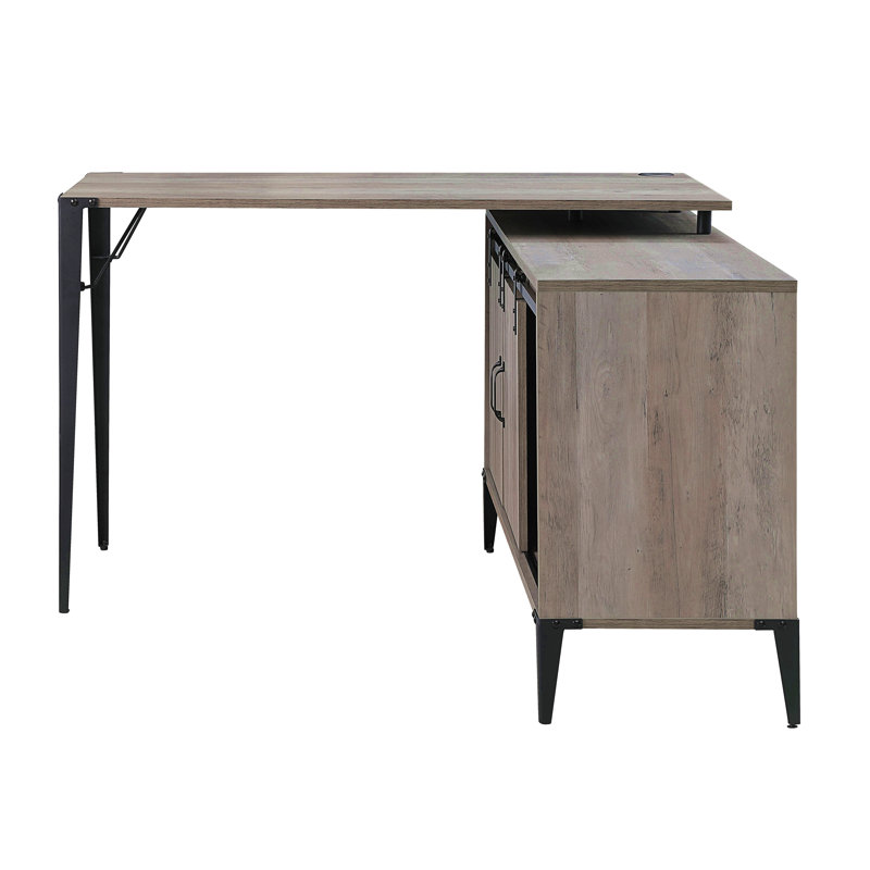 Bureau 48 po en chêne gris et finition noire