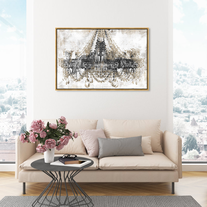 «Damilola Luxury Night Diamonds», impression, Cadre doré, H 45 po x l 30 po