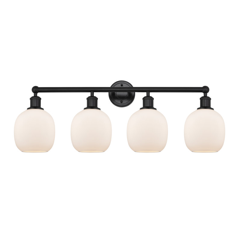 Éclairage pour meuble-lavabo 4 lumières Carlucci, Noir mat, Blanc mat