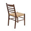 Chaise d'appoint moderne du milieu du siècle en bois massif, chaise de salle à manger à dossier échelle, avec assise tissée (ensemble de 4)-1147217445