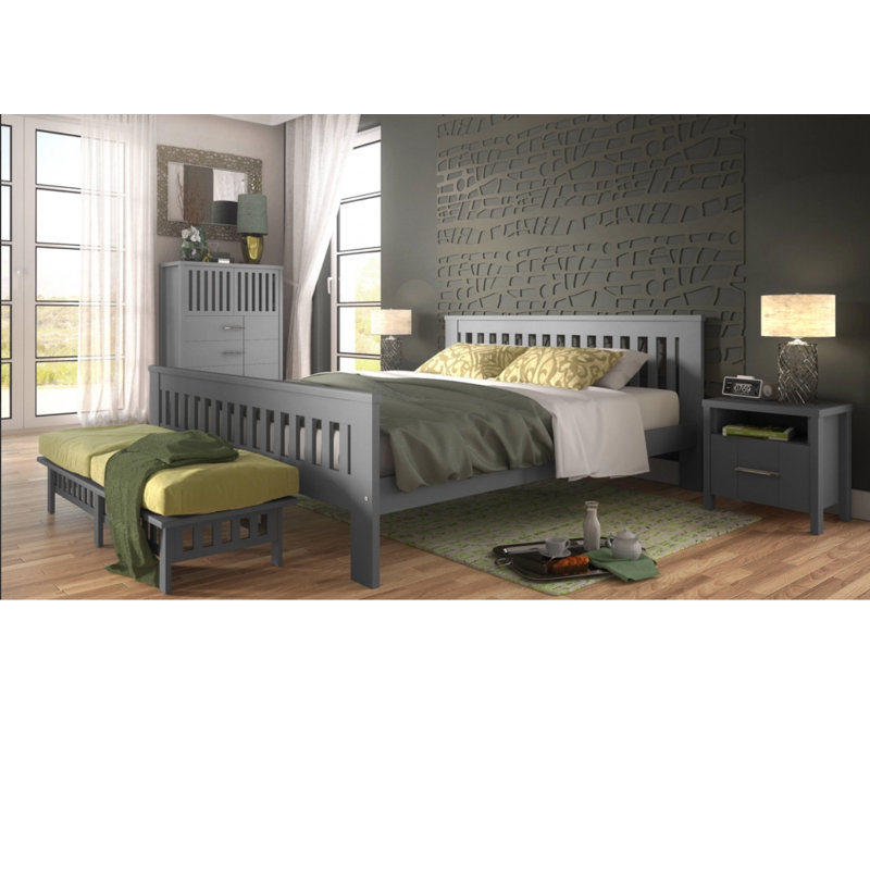 Chisem 50cm W Manufactured Wood Bedside Table, Grey