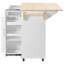 Îlot de cuisine avec abattant, chariot de rangement de cuisine avec organisateur à 3 niveaux, support de rangement interne, chariot de cuisine sur roulettes avec porte-serviettes, 2 tiroirs, pour la cuisine, blanc-1001252800