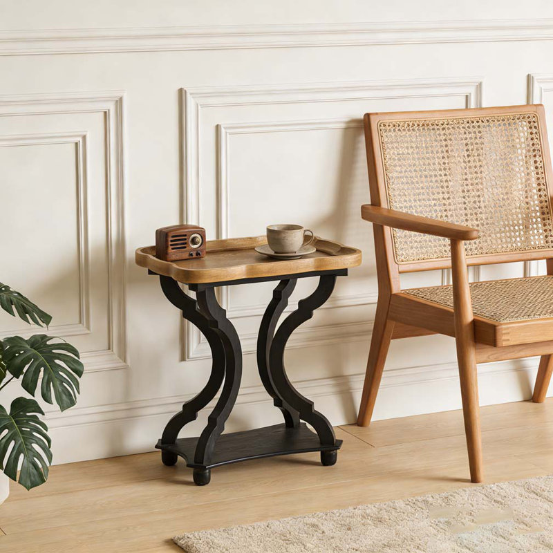 Table de bout, Noir + naturel